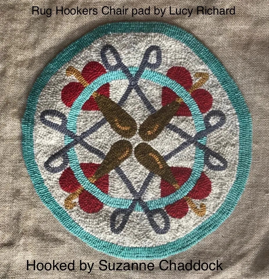 Rug Hookers Wreath Chair Pad Pattern (PAPER)