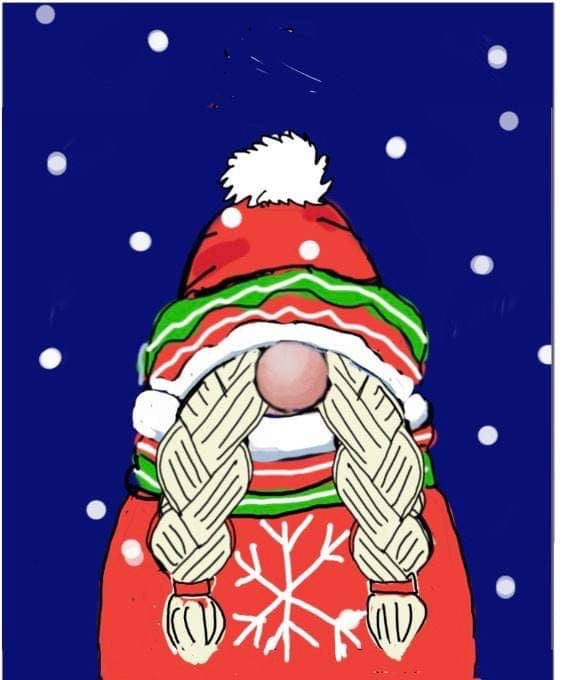 Greta the Gnome Pattern on *choice of Linen or Monks Cloth* Nose guide and Wool Nose Strips included