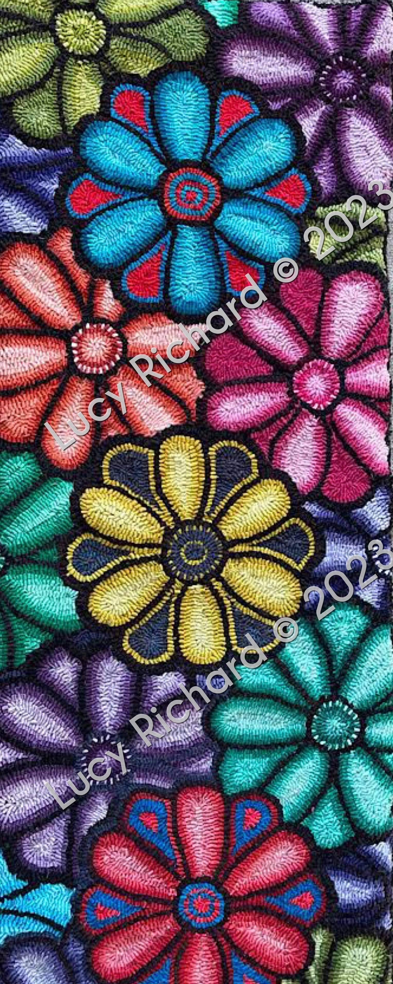 Flower Power designed by Lucy Richard on LINEN - (no tax) Canadian Dol ...